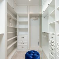 White classic styled built in wardrobe with empty shelves